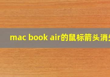 mac book air的鼠标箭头消失